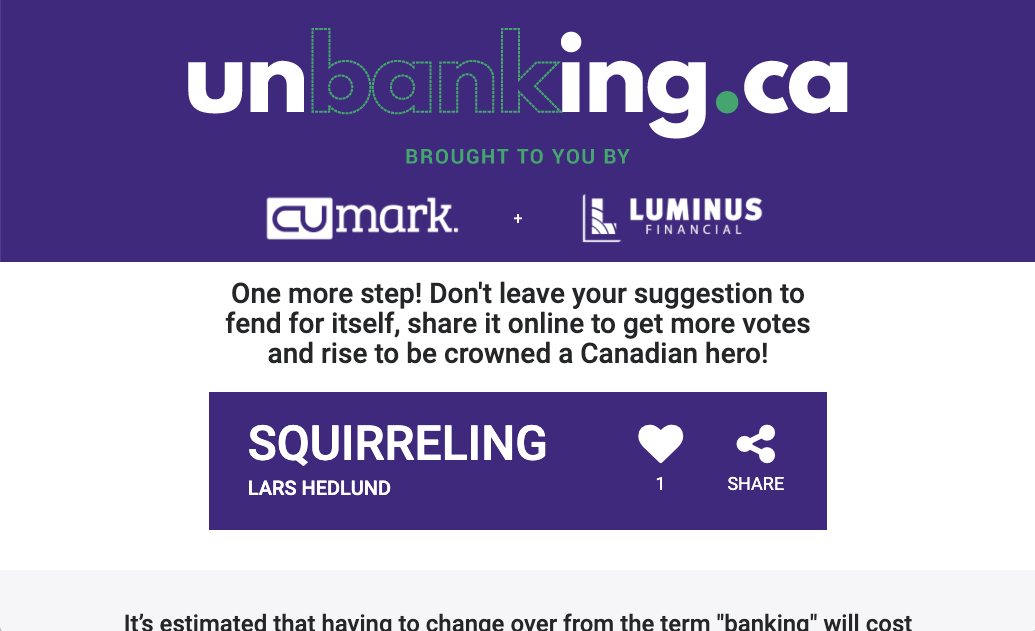 Luminus Financial's Unbanking Social Media campaign.